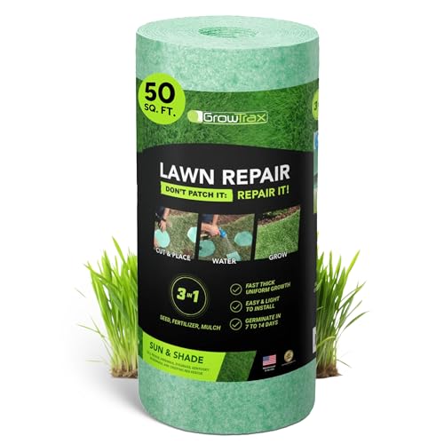 Biodegradable Grass Seed Mat Roll - 50 Sq Ft All-in-One Lawn Repair System