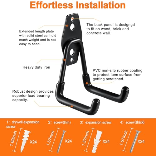 12-Pack Heavy Duty Garage Storage Hooks Wall Mount Utility Hangers
