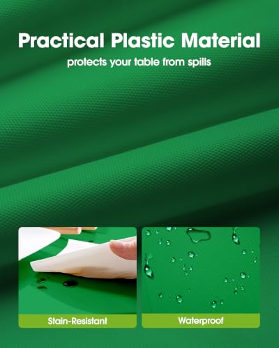 Pureegg 8 Pack 54 x 108 Inch Green Disposable Plastic Tablecloth - Rectangle