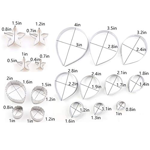 18Pcs Gumpaste Flower Mold Set for Cake Decorating with Rose, Calyx & Leaf Cutters