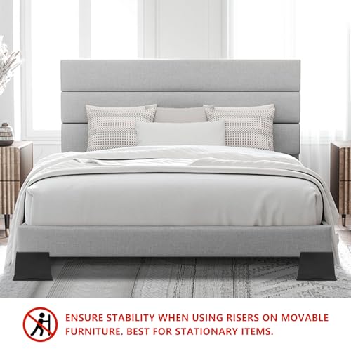 Heavy Duty 6 Inch Bed Risers - Oversized Furniture Lifts (4 Pack)