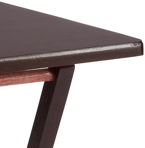 Foldable Wood TV Tray Table Set with Storage Stand, Espresso, 4-Pack