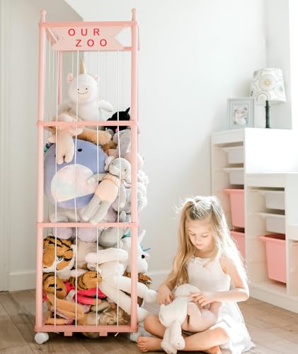 54-Inch Stuffed Animal Zoo Storage Organizer for Kids Playroom and Bedroom