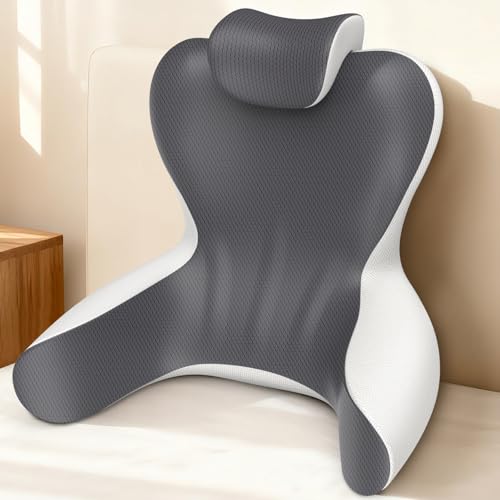 22" Ergonomic Reading Pillow with Armrests for Bed Support