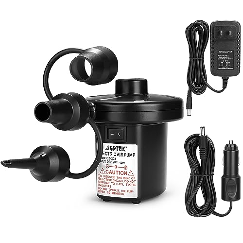 Portable Electric Air Pump for Inflatables - Quick-Fill AC/DC Inflator Deflator