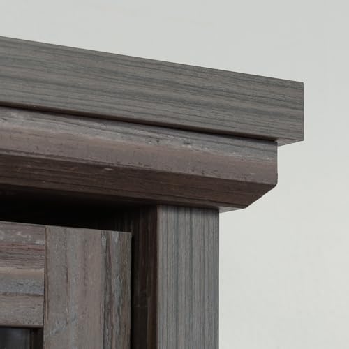 Aspen Post Office Hutch with Glass Doors in Pebble Pine Finish