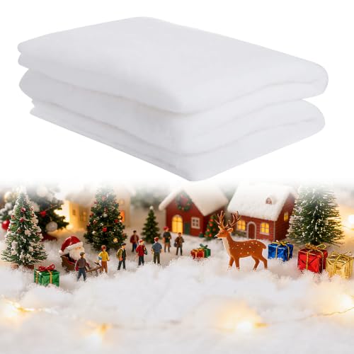 Fluffy Artificial Snow Blanket 3-Pack (3x8 ft) - White Christmas Decor