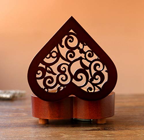 Heart-Shaped Wooden Music Box - Plays You Are My Sunshine