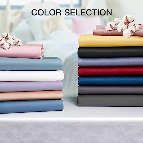 600 Thread Count 100% Cotton Pillowcases, Standard Size 20x26, Set of 2