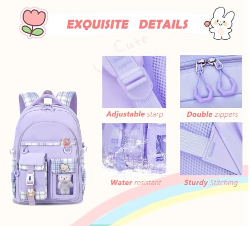 Cute Kawaii Girls School Backpack for Kids Teens & Elementary Students