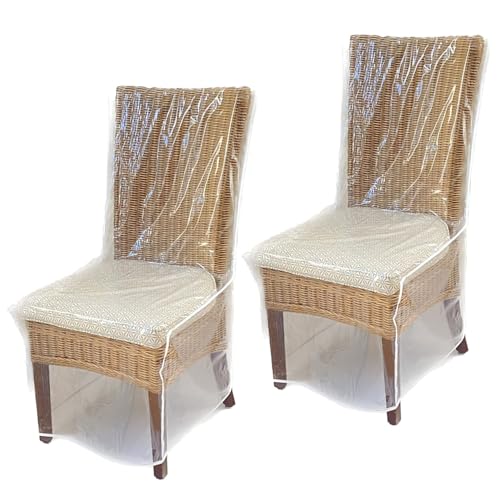 2-Pack Clear PVC Dining Chair Covers - Spill-Resistant Protectors