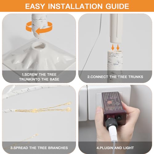 PXBNIUYA 288LED Birch Tree Light with Remote – Warm White (1 Count)