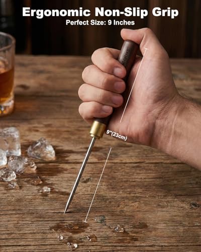 Cicike Heavy Duty Stainless Steel Ice Pick with Safety Cover - 9 Inch Pack of 1