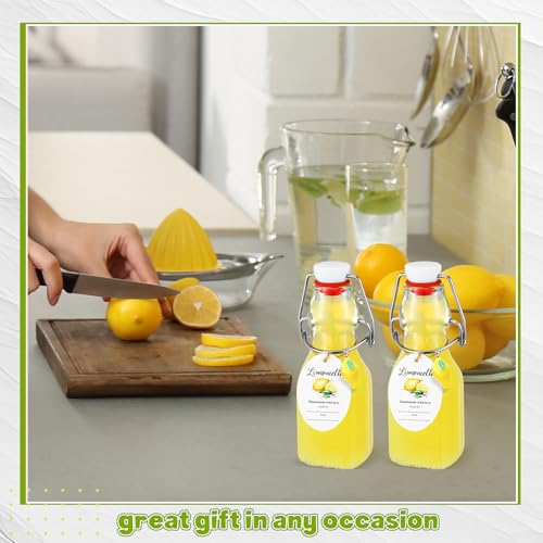 4oz Mini Lemon Flip-Top Glass Bottles – 20-Count Set, Skybooly