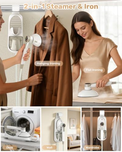 1500W Garment Steamer with 8 Fabric Settings and 400ml Tank