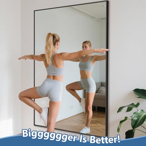 72" x 44" Oversized Full Length Floor Mirror with Aluminum Alloy Frame