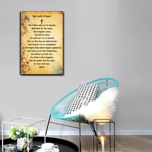 The Lord's Prayer Wall Art, 16x12 Inch Inspirational Christian Decor