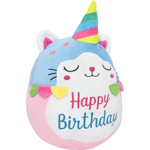 Cute Pink Unicorn Cat Plush Toy - 10-Inch Soft Caticorn Stuffed Animal