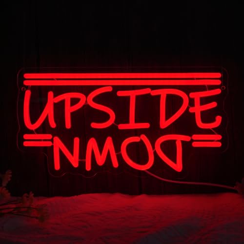 Upside Down Red Neon Sign 13.78x7.52 in - Dimmable Wall Décor by MissAudrey (Red-Upside Down)