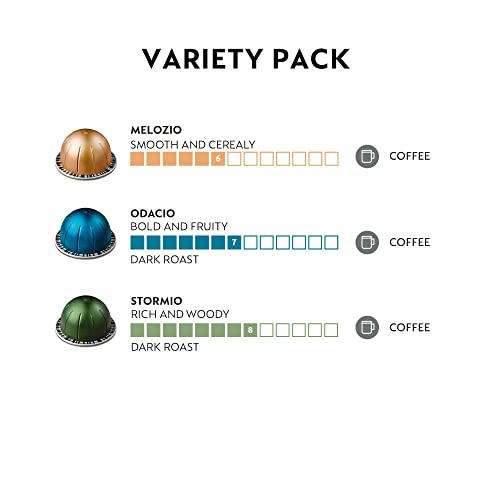 Nespresso Vertuo Variety Pack Coffee Pods, Medium and Dark Roast, 30 Count