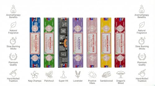 Incense Sticks Variety Pack Gift Set - 7 Aromatherapy Scents (15g Each)