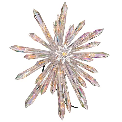 Kurt Adler UL 30-Light Crystal Snowflake Treetop, Indoor, 13in