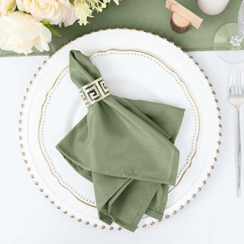 17x17 Inch Polyester Cloth Dinner Napkins - Dusty Sage Green, Set of 100