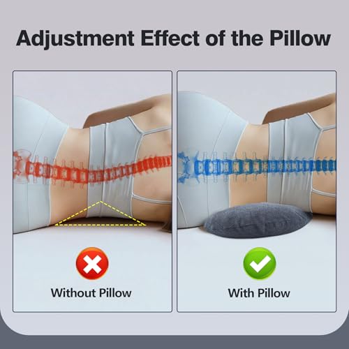 Lumbar Support Pillow for Sleeping - Memory Foam Cushion for Back Pain Relief