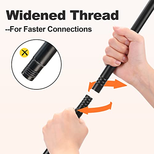 Adjustable Stainless Steel Curtain Rod 35-46 Inch, Black Drapery Rod