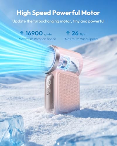 Gaiatop Portable Handheld Mini Fan, 6-Speed Personal Fan with LED Display