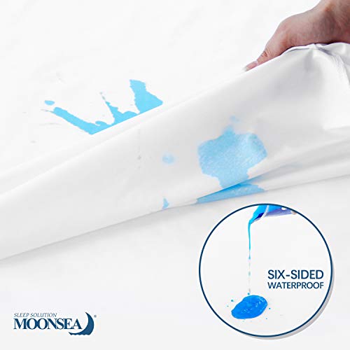 Moonsea 6-Side Waterproof Zippered Twin Mattress Encasement - 2 Pack