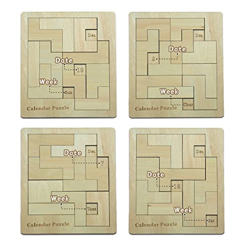 Daily Wooden Calendar Puzzle - 365 Day Brain Teaser Jigsaw Game