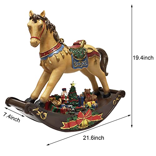 Musical LED Rocking Horse Christmas Centerpiece - Light-Up Tabletop Decor
