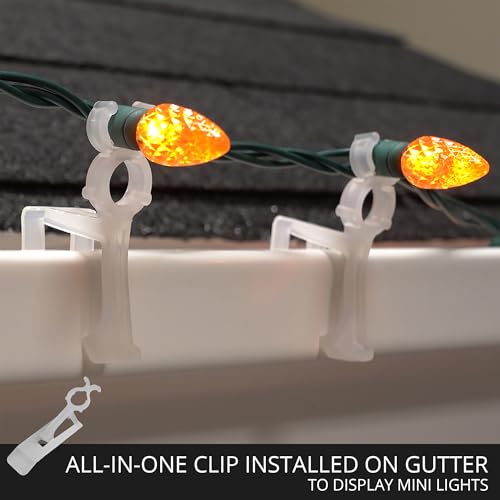 All-in-One Christmas Light Clips for Gutters and Shingles - 100 Count