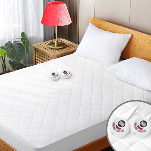 Heated Mattress Pad Queen Size | 12 Heat Settings & Auto Shut Off