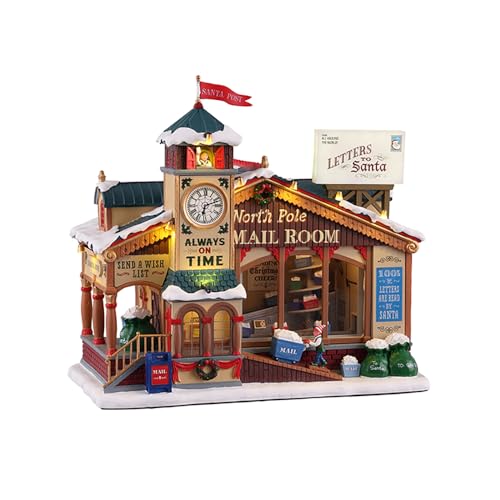 Animated North Pole Mail Room Christmas Village Building with Sound & Adapter
