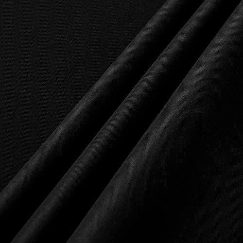 Black Rectangle Tablecloth 60x102 Inch (2 Pack) - Polyester Cover for 6ft Tables