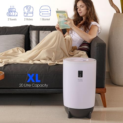PURE CLEAN Gray Portable Towel Warmer Bucket with Fragrance Dispenser, Auto Shut-Off, Adjustable Timer, Spa-Style Heating