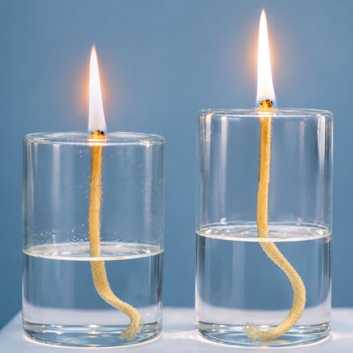 5-Pack Cotton Oil Lamp Wicks with Glass Tube Holders & Oil Funnel