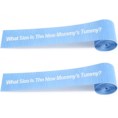 Sratte Baby Shower Tummy Measure Tape Sky Blue 2 Rolls for Pregnancy Games