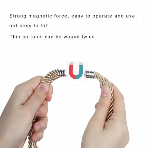 Magnetic Curtain Tiebacks with Tassels - 2 Pack Decorative Drapery Holdbacks