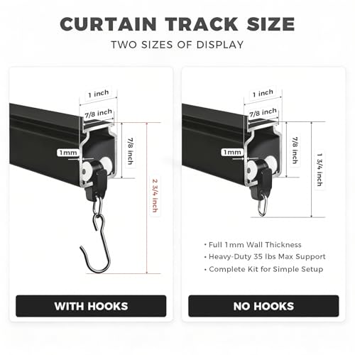 Adjustable Aluminum Ceiling Curtain Track Set, Wall Mount Rail System