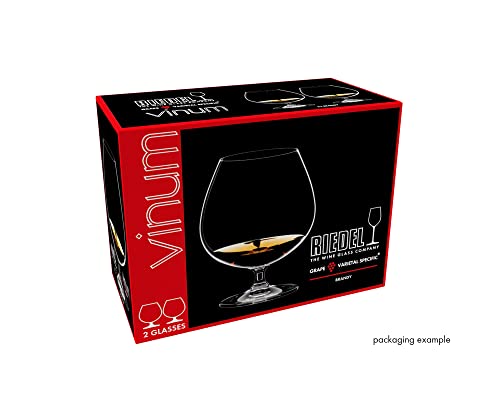 Riedel Vinum Brandy Glass Set of 2 - Dishwasher Safe Brown, Classic Balloon Shape