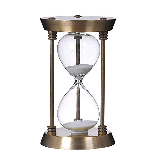 60 Minute Metal Hourglass Decorative White Sand Timer, Bronze - 60 Min (Bronze) by B BELLAWARE