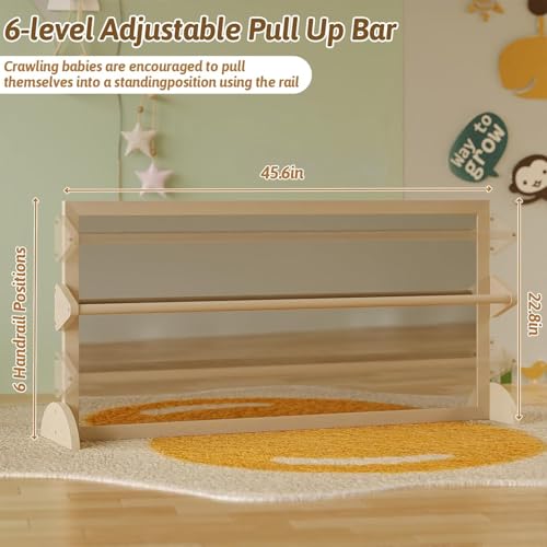 3-in-1 Montessori Mirror with Pull-Up Bar for Infant Development