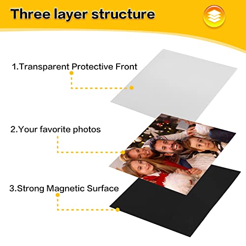 15-Pack 4x6 Magnetic Picture Frames for Refrigerator & Locker - Black