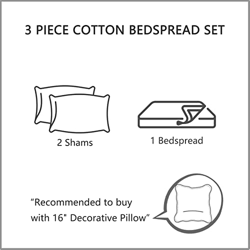 Oversized Cotton Bedspread King Size - Luxury Quilted Cover