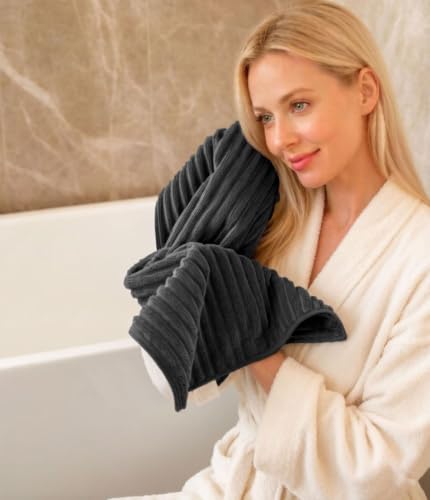 3-Piece Quick-Dry Microfiber Towel Set - Ultra Soft Textured Hand Towels