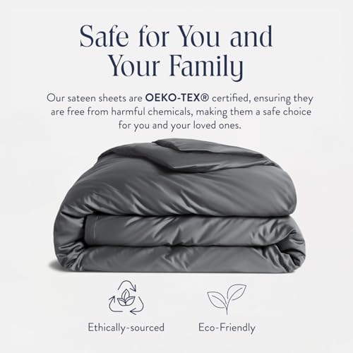 Luxury Sateen Duvet Cover - Full/Queen Size, Slate Grey