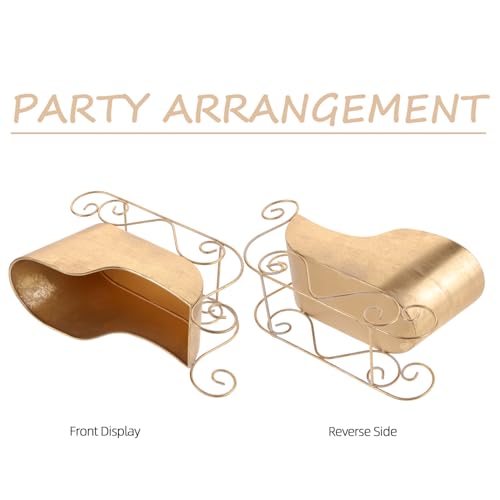 Christmas Mini Iron Sleigh Decor for Holiday Table & Desktop Festive Decor